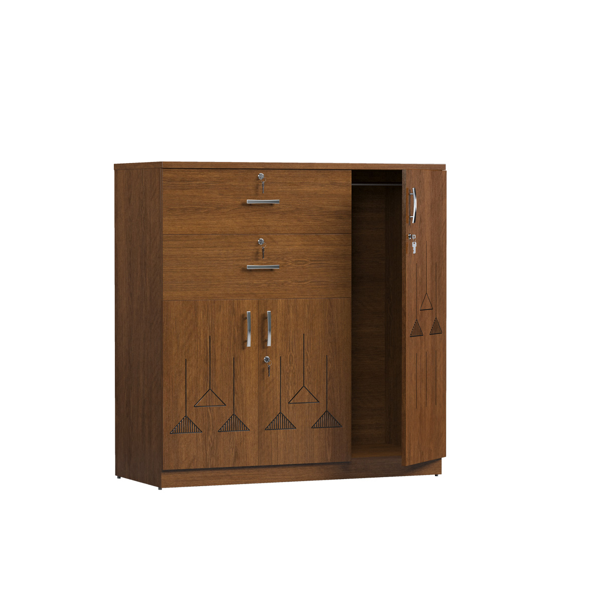 Regal WDH 140 1 1 20 Laminated Board Daffodil Wardrobe Antique