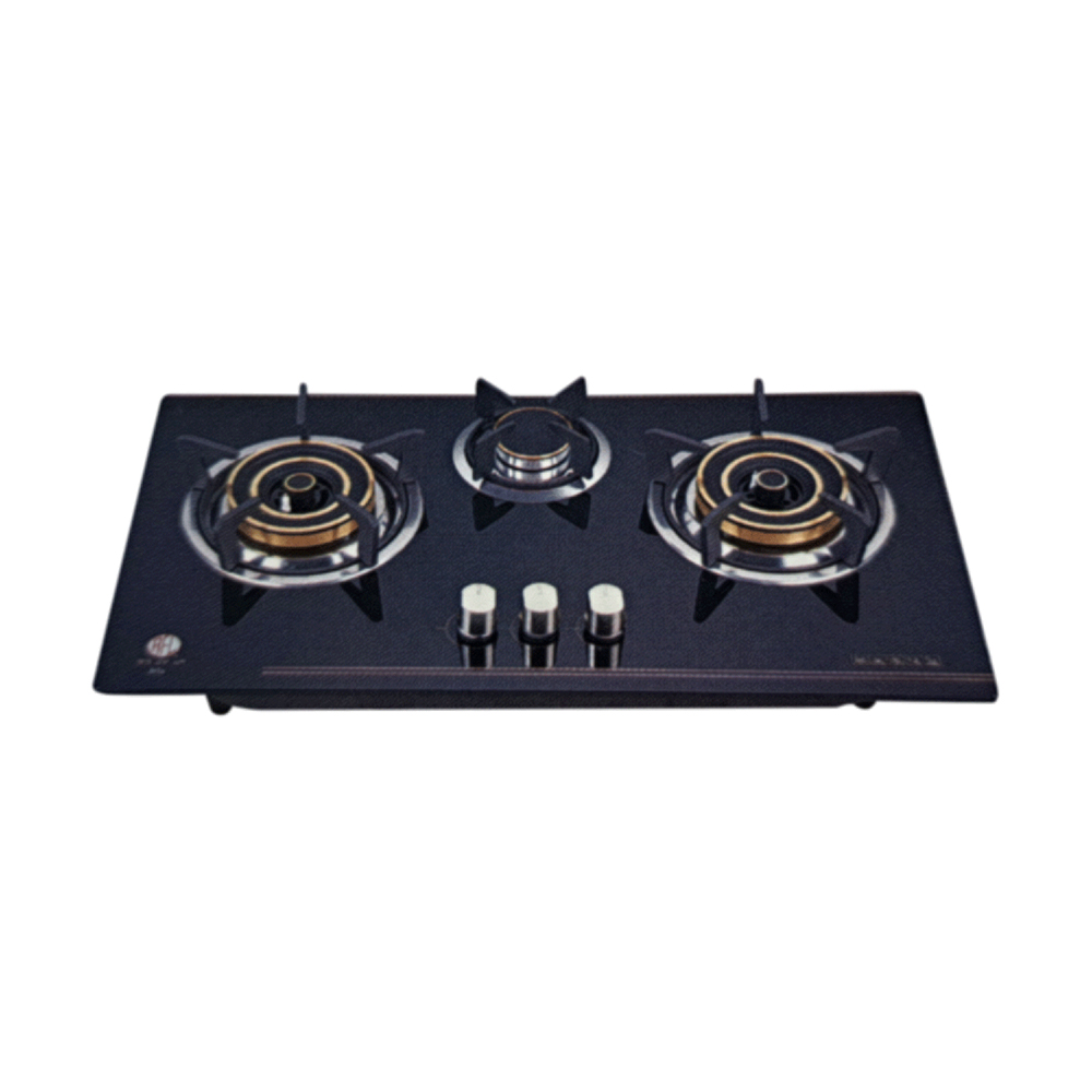 RFL Built-In-Hob Iris Auto Triple Burner ​​NG Stove Black