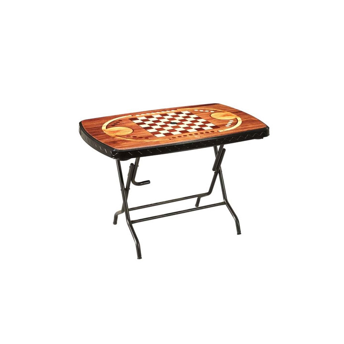 RFL Chess Printed Rectangular Dining Table Black