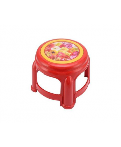 TEL POLYPROPYLENE ROUND STOOL PRINTED - RED