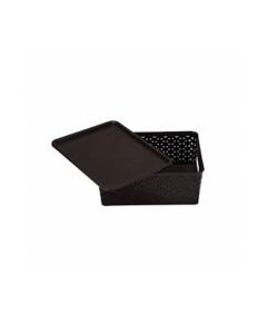 RFL PLASTIC NANCY CROP SMALL BASKET - BROWN