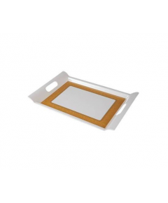 ITALIANO MELAMINE MARIGOLD RECTANGULAR HANDLE TRAY 18" - MULTICOLOR