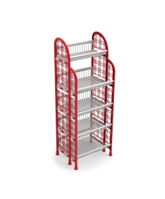RFL POLYPROPYLENE HEXAGONAL DELUXE RACK 5 STEP - RED & WHITE