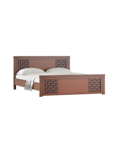 REGAL BDH-366-3-1-20 WOODEN SHITOLPATI DOUBLE BED - ANTIQUE