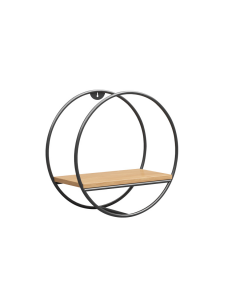 REGAL METAL WALL DECOR SHELF - BLACK & BEECH