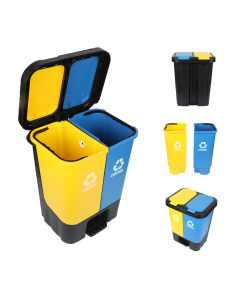RFL POLYPROPYLENE TWIN PADDLE BIN 20L - YELLOW & ROYAL BLUE