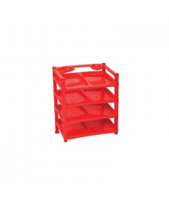 RFL POLYPROPYLENE MODERN SHOE RACK 4 STEP - RED