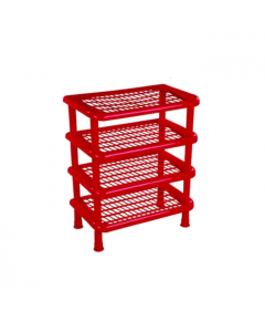 RFL POLYPROPYLENE 4 STEP SHOE RACK - RED