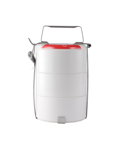 ITALIANO MELAMINE ROUND 3 LAYER TIFFIN CARRIER - WHITE