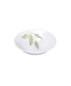 ITALIANO MELAMINE GREEN LEAF CRAZY BOWL 9" - WHITE