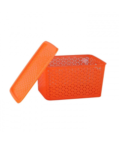 TEL POLYPROPYLENE RECTANGULAR BASKET - ORANGE