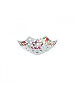 ITALIANO MELAMINE HEXAGON SMALL FRUIT BASKET WITH HOLE - MULTICOLOR
