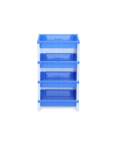 RFL 4 STEP TWO COLOR LOTUS FENCE RACK - WHITE & BLUE