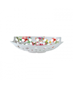 ITALIANO MELAMINE SQUARE LARGE FRUIT BASKET WITH HOLE - MULTICOLOR