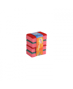 KLEEN PLASTIC GLAZE SPONGE 4 PCS CLEANING PAD - MULTICOLOR