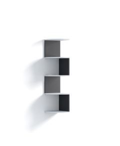 REGAL WOODEN ZIGZAG CORNER SHELF - BLACK & WHITE
