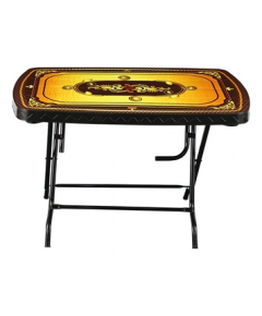 TEL PRINTED 4 SEATED DELUXE TABLE - BLACK & GOLDEN