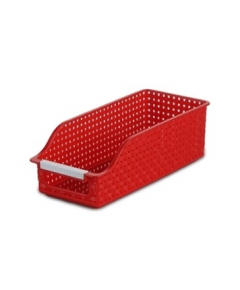 RFL POLYPROPYLENE RECTANGULAR BASKET WITH HANDLE - RED