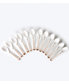 ITALIANO MELAMINE GOLDEN LEAF 12 PCS TEA SPOON SET - MULTICOLOR
