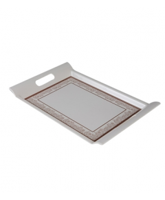 ITALIANO MELAMINE GOLDEN LEAF RECTANGULAR HANDLE TRAY 12.6" - MULTICOLOR