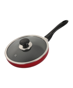 TOPPER NON-STICK GLAMOUR FRY PAN WITH LID 22 CM - RED