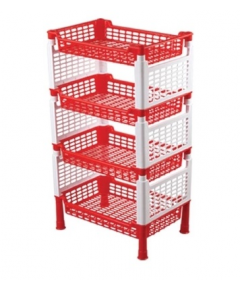 RFL 4 STEP TWO COLOR BEAUTY RACK - WHITE & RED