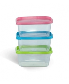 FRESCO 3 PCS DISPOSABLE RECTANGULAR CONTAINER SET 710 ML - TRANSPARENT