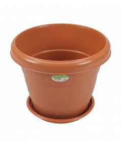 TEL MODERN FLOWER TUB WITH TRAY 11" - SANDAL WOOD