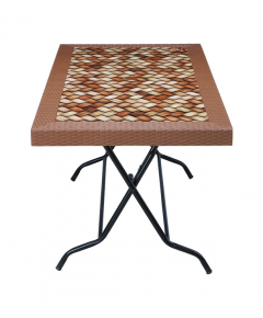 CAINO KNOT PRINTED DINNER TABLE - EAGLE BROWN