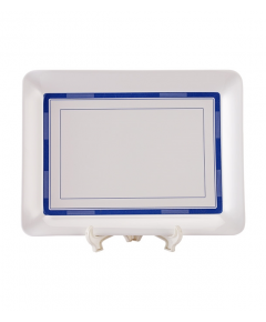 ITALIANO SKY LINE RECTANGULAR HANDLE TRAY 18" - WHITE & BLUE