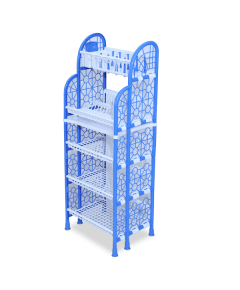 RFL 5 STEP STANDARD KITCHEN RACK - WHITE & SM BLUE
