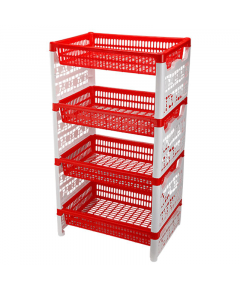 RFL 4 STEP TWO COLOR NOVA RACK - WHITE & RED