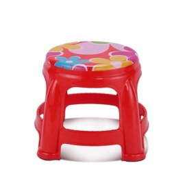 RFL POLYPROPYLENE PRINTED ROUND MEDIUM STOOL - RED